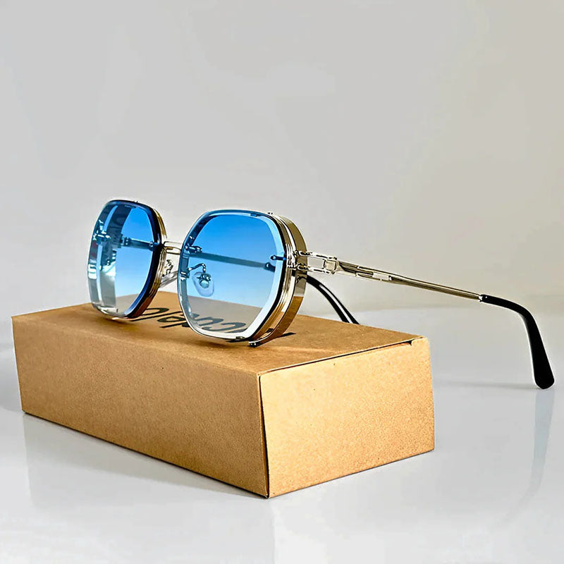 Zevani - Retro Geometric Metal Sunglasses