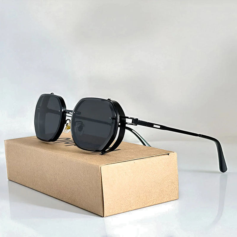 Zevani - Retro Geometric Metal Sunglasses