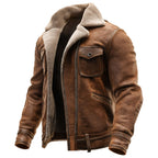 Aaron - Men's Vintage Suede Shearling-Lined Jacket
