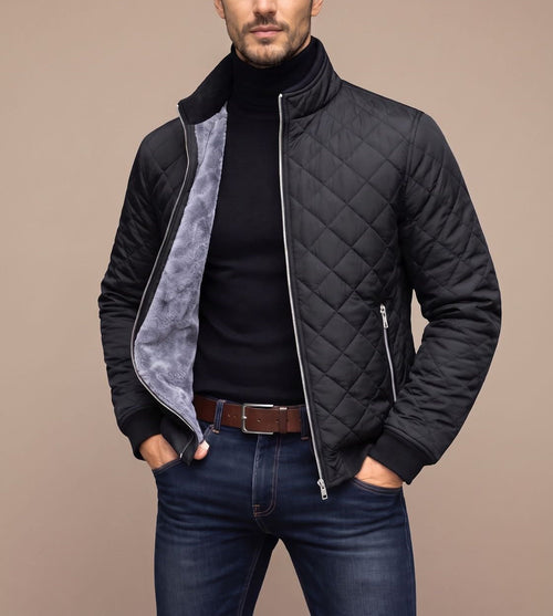 Adrian - Men's Quilted Puffer Jacket with Fleece Lining