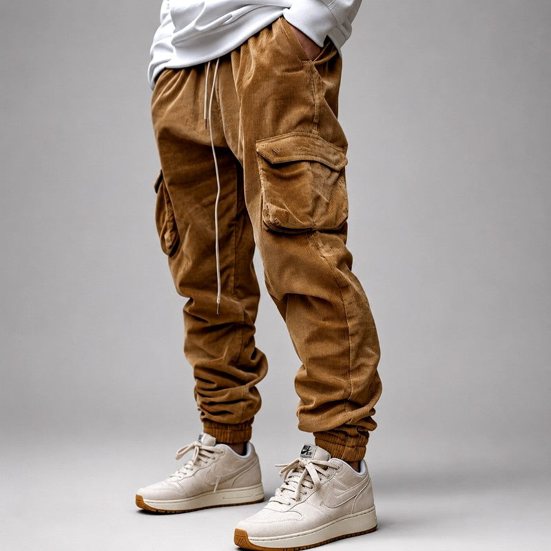 Adrien - Men's Corduroy Cargo Jogger Pants 1