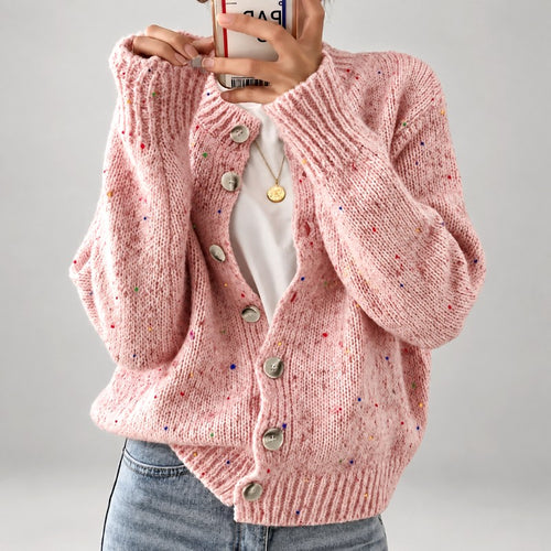 Aida - Women's Dot Speckle Long Sleeve Cardigan 2