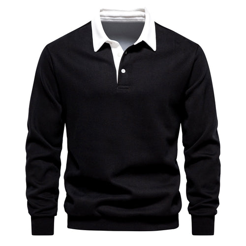 Aiden - Men's Long Sleeve Polo Collar Sweatshirt 1