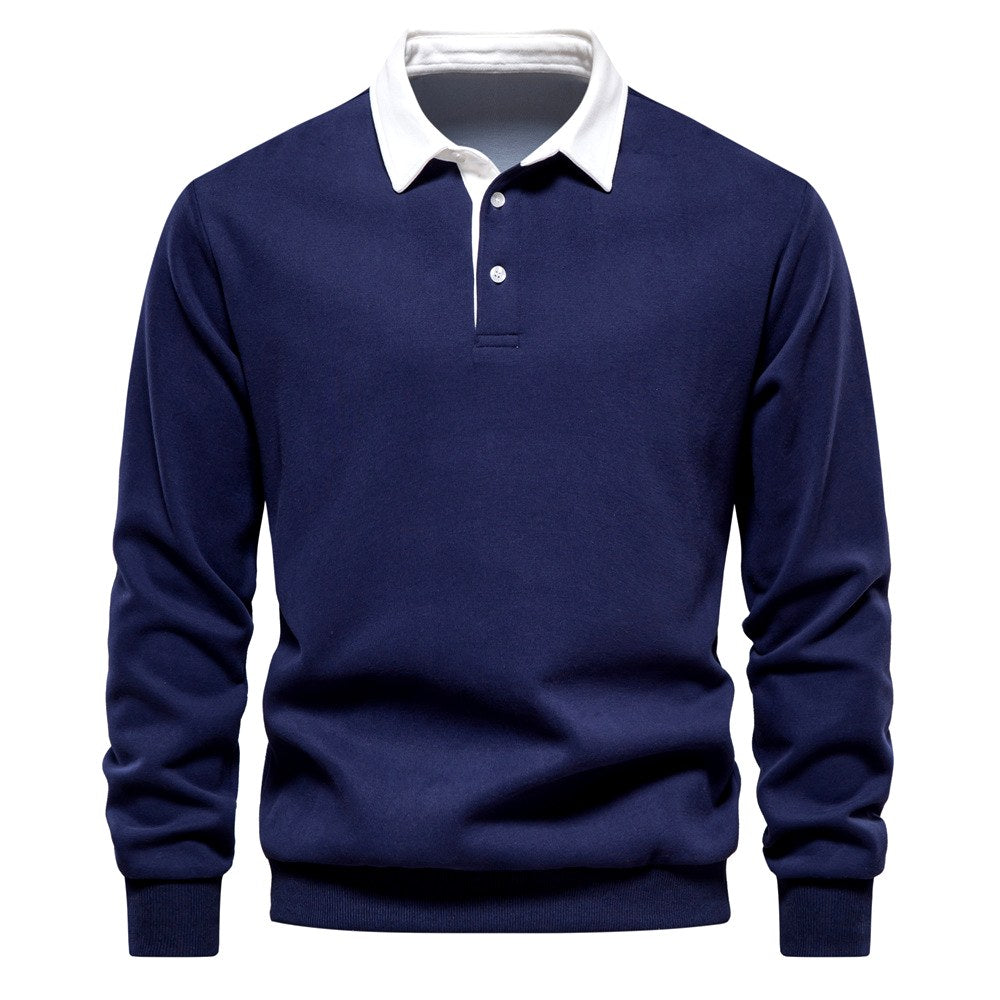 Aiden - Men's Long Sleeve Polo Collar Sweatshirt 2