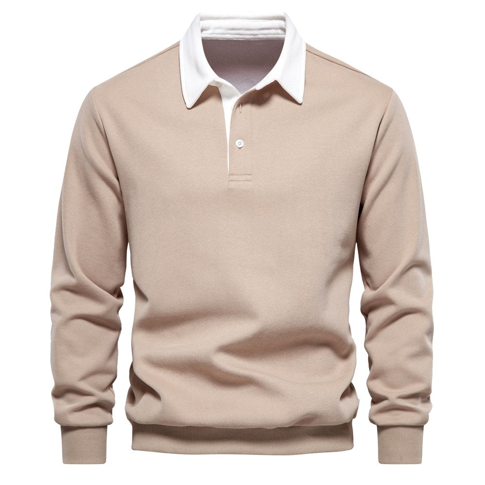Aiden - Men's Long Sleeve Polo Collar Sweatshirt 3