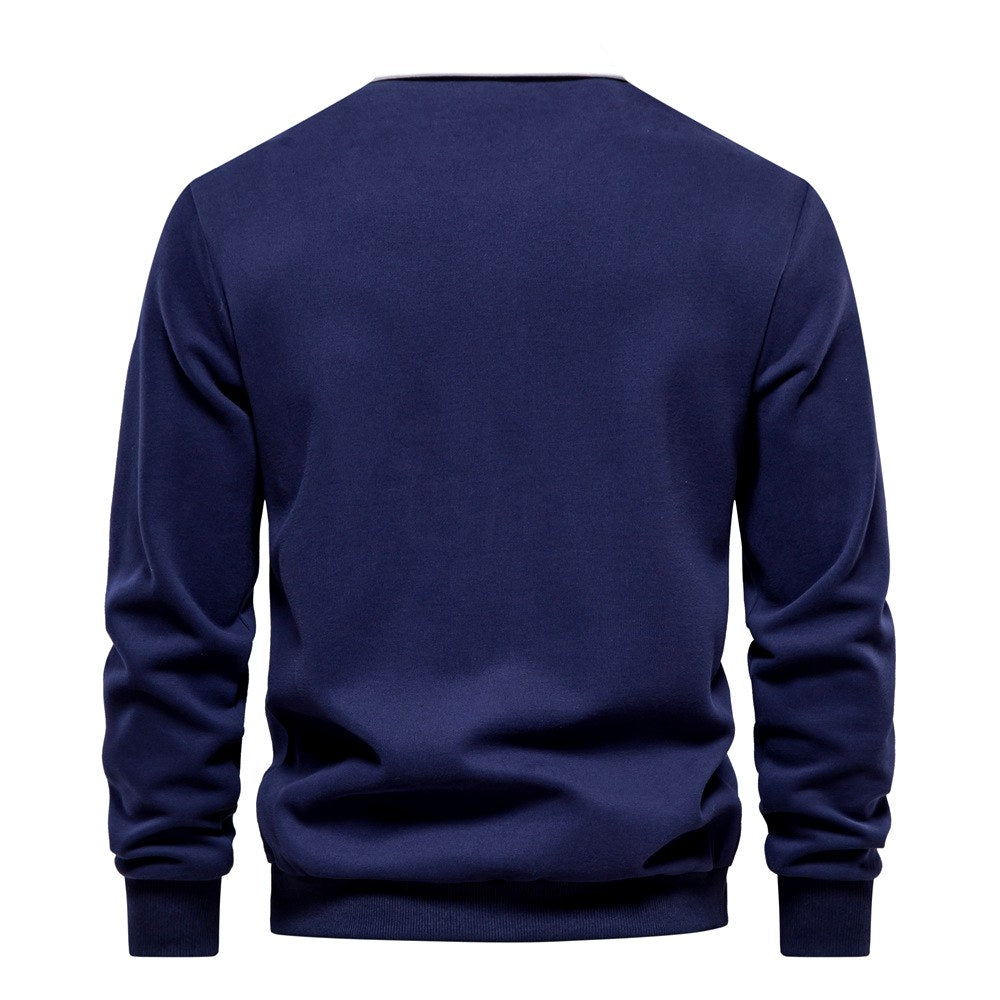 Aiden - Men's Long Sleeve Polo Collar Sweatshirt 6