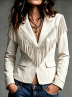 Aika - Women's Western Fringe Collar Blazer 2