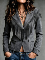 Aika - Women's Western Fringe Collar Blazer 3