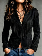 Aika - Women's Western Fringe Collar Blazer 4