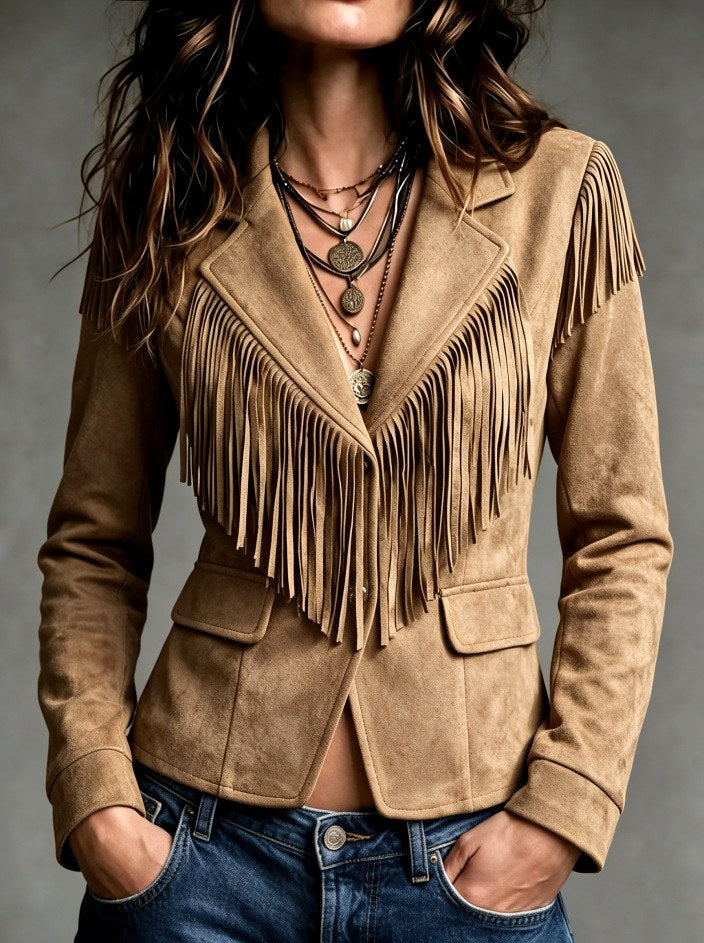 Aika - Women's Western Fringe Collar Blazer 6