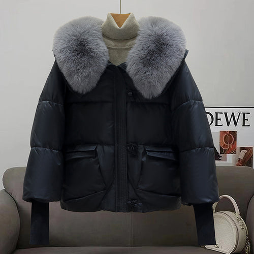 Aira - Women's Plush-Trimmed Cropped Winter Jacket 1
