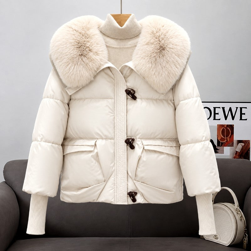 Aira - Women's Plush-Trimmed Cropped Winter Jacket 3