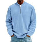 Alan - Men's Ribbed Long Sleeve Quarter-Zip Fall Pullover 1