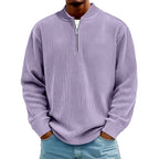 Alan - Men's Ribbed Long Sleeve Quarter-Zip Fall Pullover 2