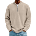 Alan - Men's Ribbed Long Sleeve Quarter-Zip Fall Pullover 3