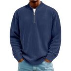 Alan - Men's Ribbed Long Sleeve Quarter-Zip Fall Pullover 4