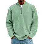 Alan - Men's Ribbed Long Sleeve Quarter-Zip Fall Pullover 5