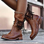 Alani - Women's Lace-Up Studded Ankle Boots