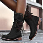 Alani - Women's Lace-Up Studded Ankle Boots