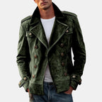 Alfie - Men's Faux Suede Double-Breasted Trench Jacket 3
