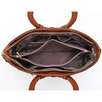 Alie – Women's Crocodile-Embossed Leather Handbag with Round Handles