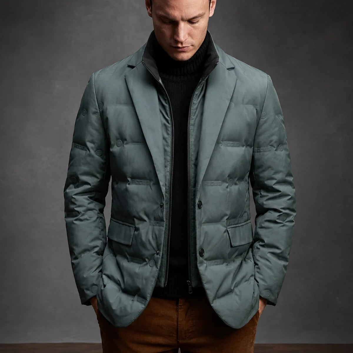 Alistair - Men's Button-Front Quilted Duck Down Blazer