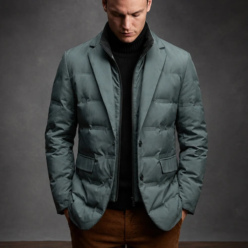 Alistair - Men's Button-Front Quilted Duck Down Blazer