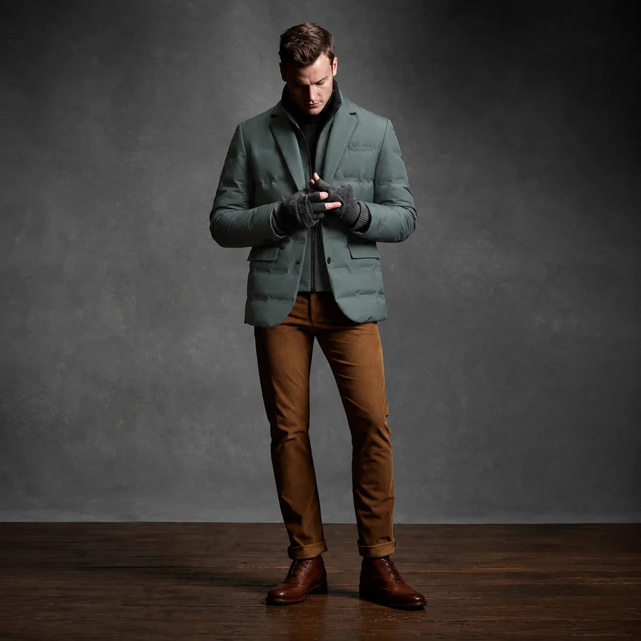 Alistair - Men's Button-Front Quilted Duck Down Blazer