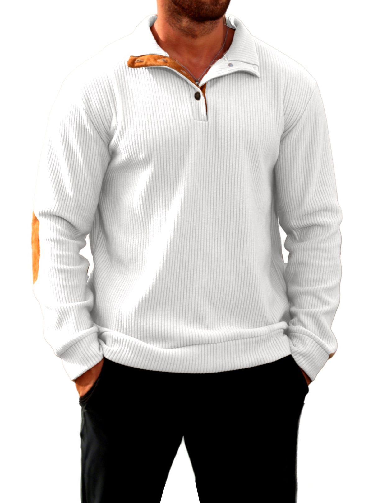 Aljon - Men's Ribbed Quarter Button Sweater  2