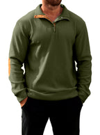 Aljon - Men's Ribbed Quarter Button Sweater  4