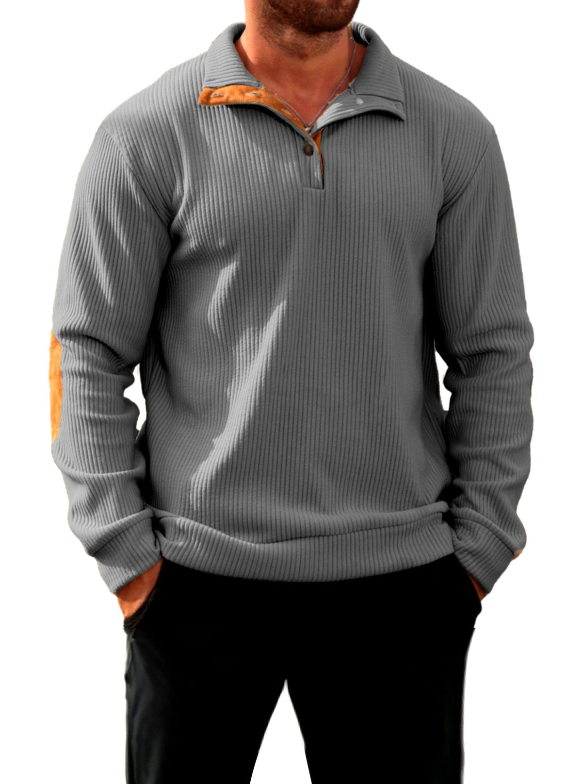 Aljon - Men's Ribbed Quarter Button Sweater  6