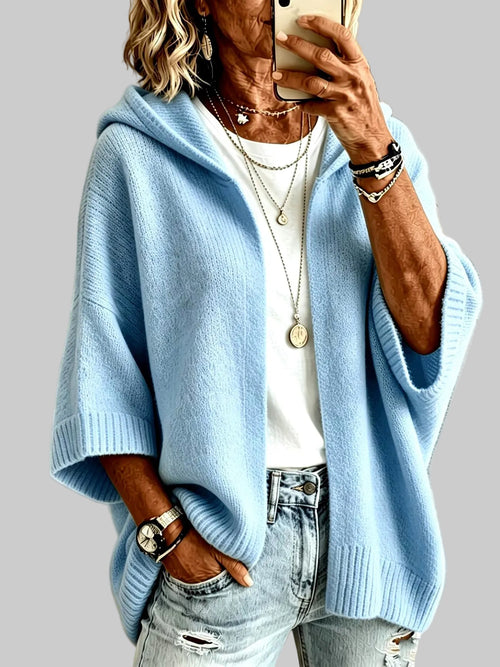 Allison - Women’s Oversized Hooded Cardigan with Ribbed Trim 3