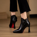 Aloisia - Women's Pointed Toe Buckle Ankle Boots 1