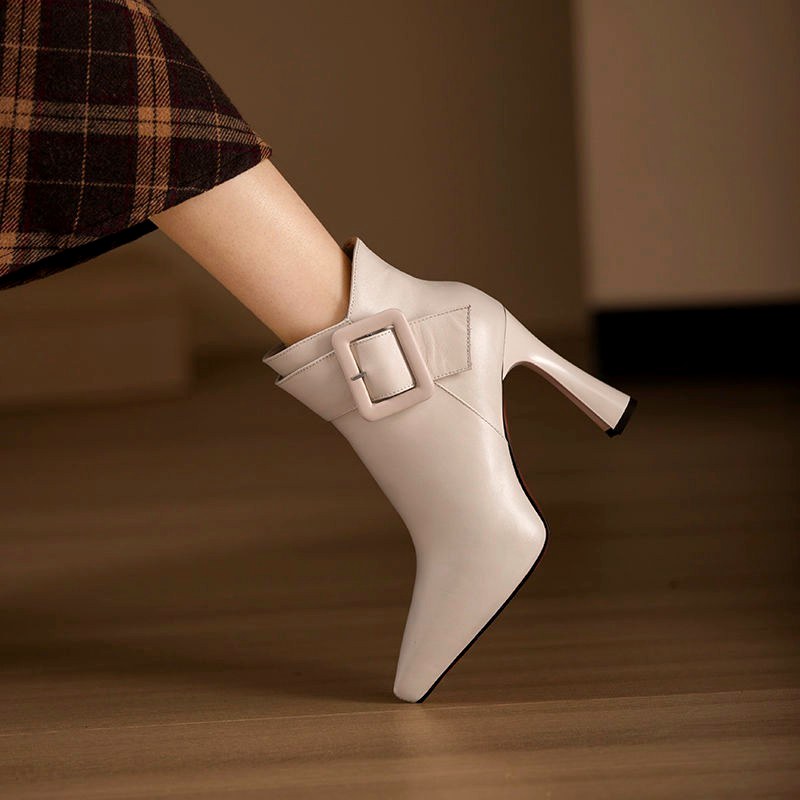 Aloisia - Women's Pointed Toe Buckle Ankle Boots 3