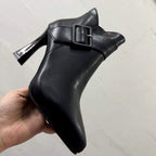 Aloisia - Women's Pointed Toe Buckle Ankle Boots 4