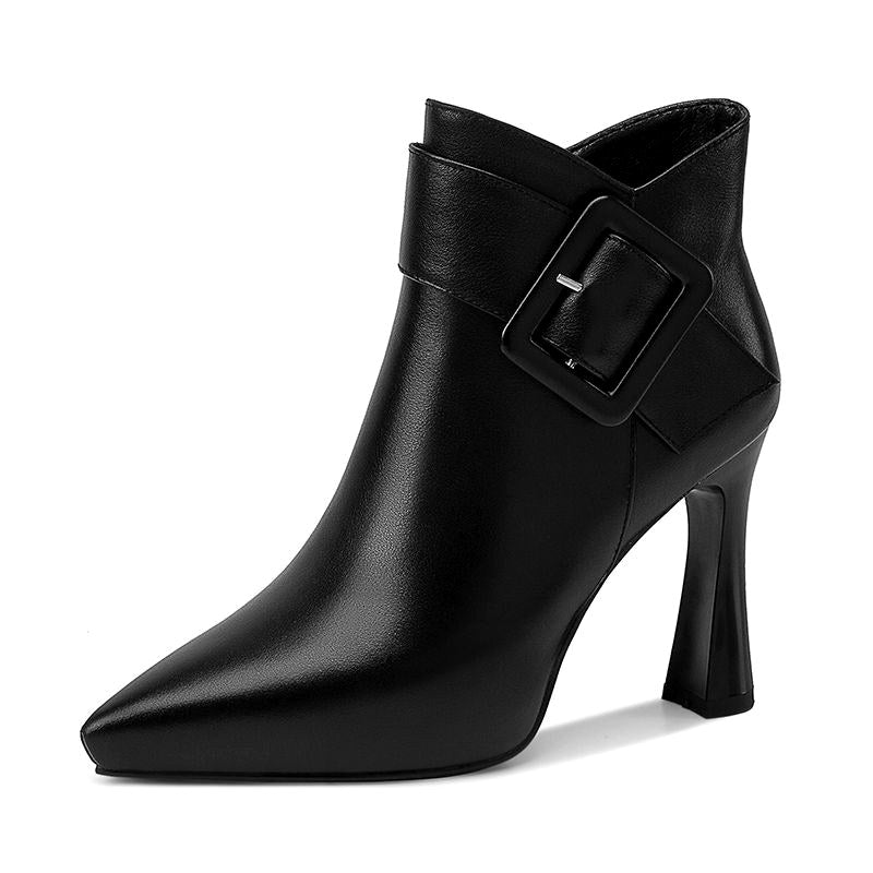 Aloisia - Women's Pointed Toe Buckle Ankle Boots 5