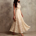 Amber - Women's High Neck Lace Formal Evening Dress 2