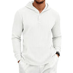 Anders - Men's Textured Hooded Pullover with Button Placket 1