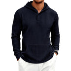 Anders - Men's Textured Hooded Pullover with Button Placket 5