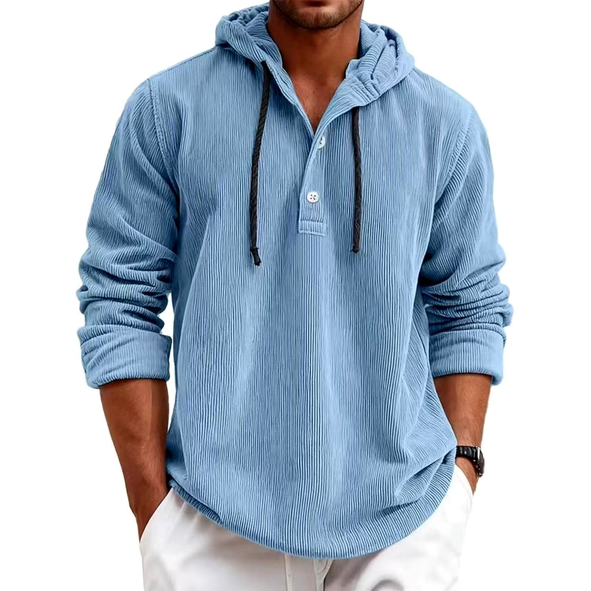 Angelo - Men's Corduroy Pullover Hoodie 1