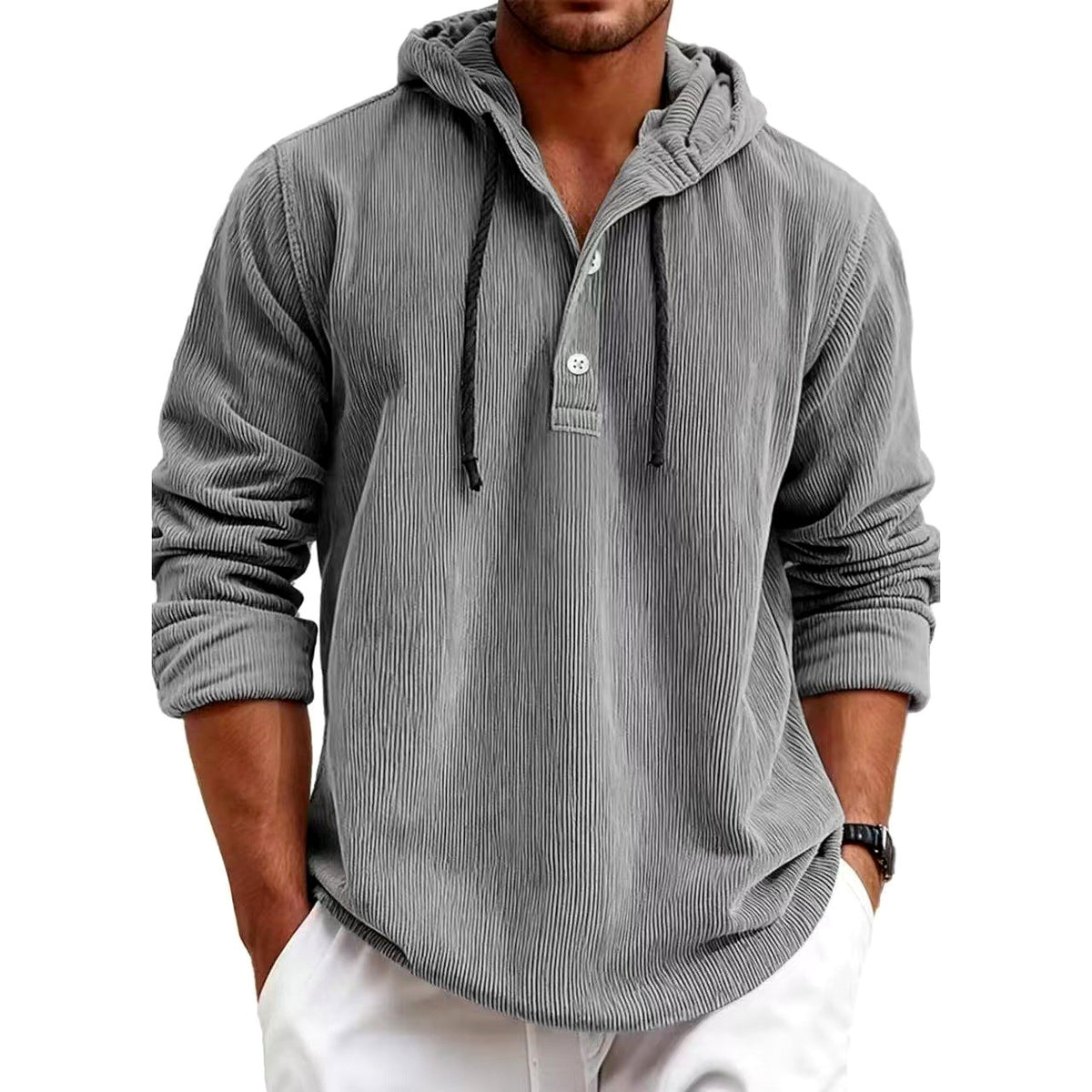 Angelo - Men's Corduroy Pullover Hoodie 4