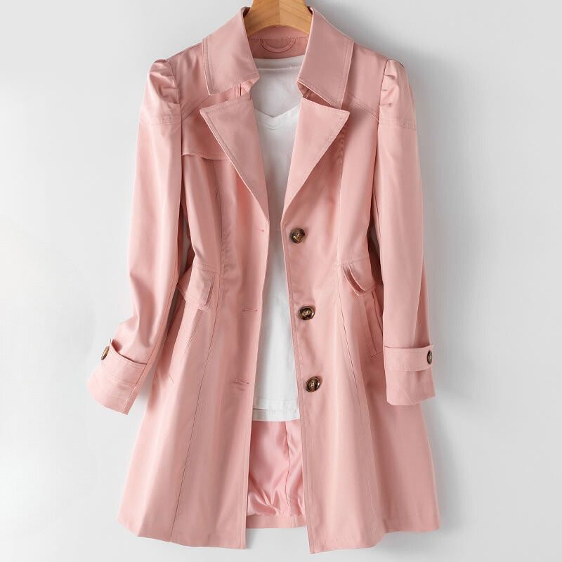 Anne - Women's Double-Breasted Belted Trench Coat 3