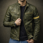Archer - Men's Zip-Up Patina Leather Jacket
