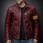 Archer - Men's Zip-Up Patina Leather Jacket