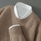 Arjay - Men's Cashmere Crew Neck Sweater with Ribbed Trim