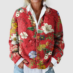 Arlene - Women's Floral Print Button-Front Knit Cardigan 1