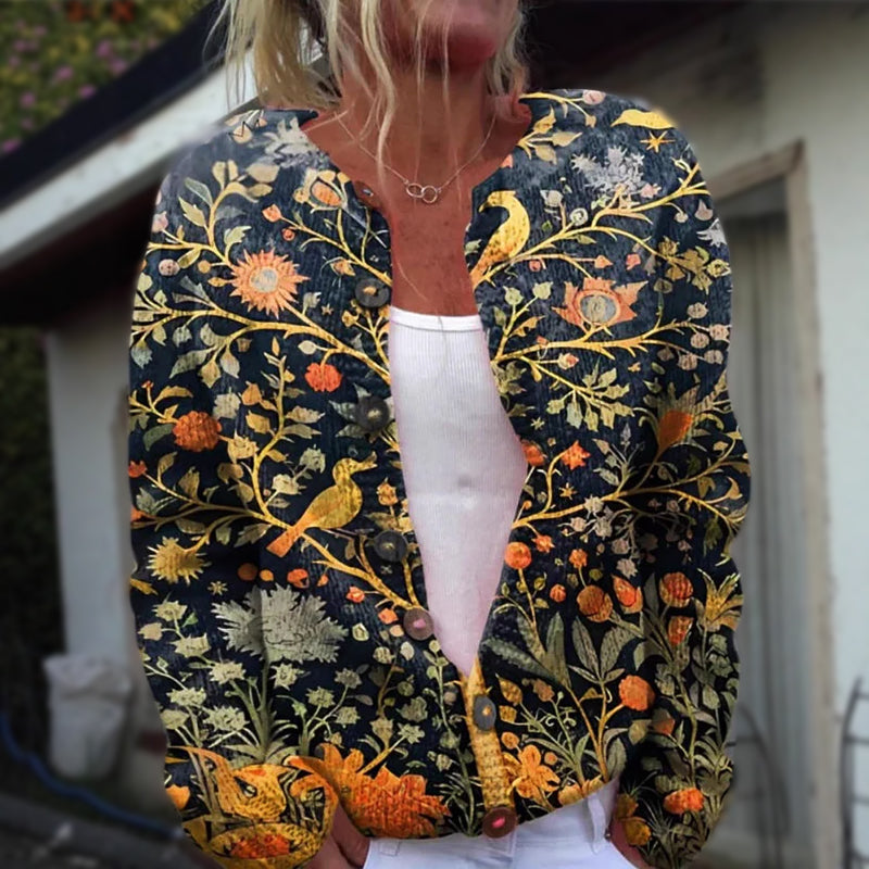 Arlene - Women's Floral Print Button-Front Knit Cardigan 5