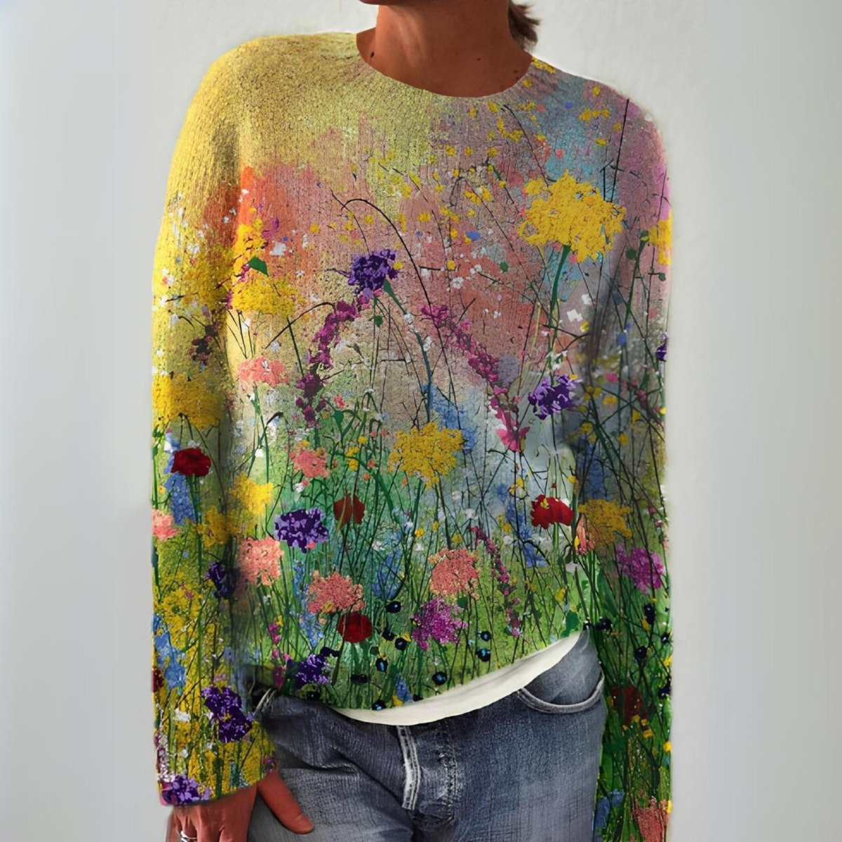 Arlet - Women's Floral Knit Pullover