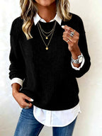 Ashley - Women's Ribbed Knit Collared Sweater 3