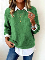 Ashley - Women's Ribbed Knit Collared Sweater 5